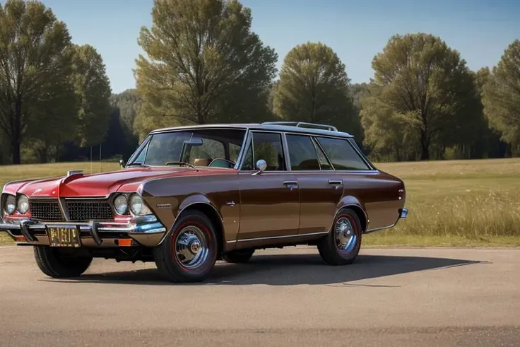 (photorealistic, high resolution, uhd, 8k, masterpiece), 1968 Toyota Crown Station wagon, rear side view