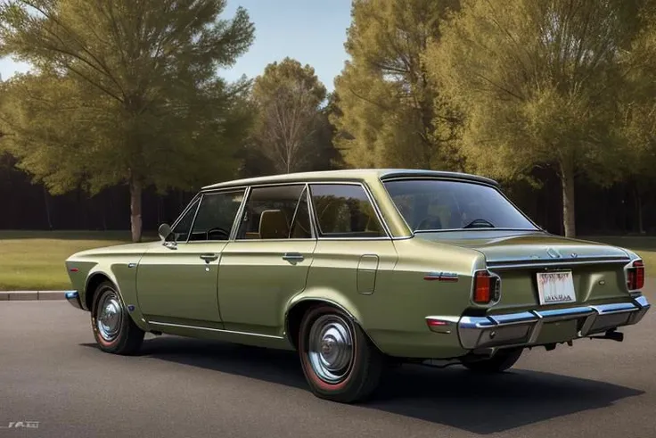 (photorealistic, high resolution, uhd, 8k, masterpiece), 1968 Toyota Crown Station wagon, rear side view