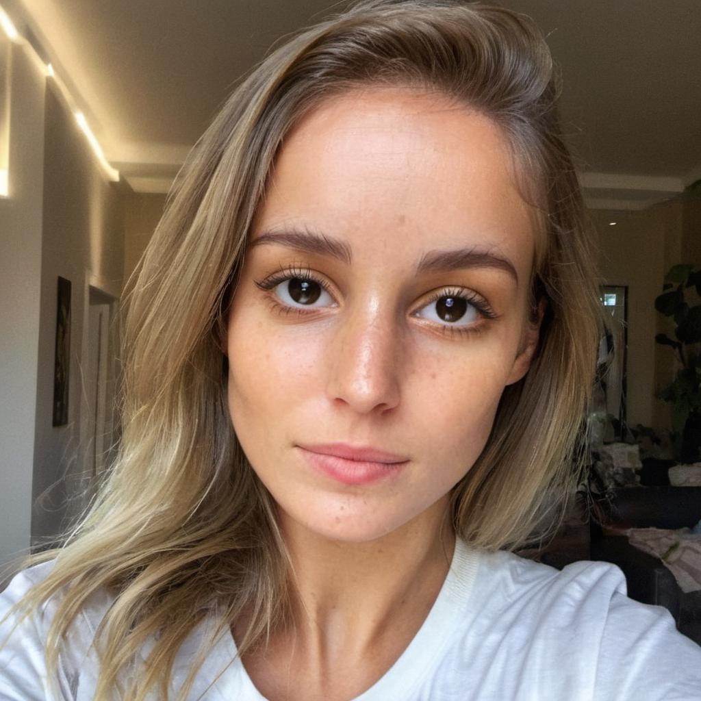 A close up of a woman with long hair and a white shirt - SeaArt AI