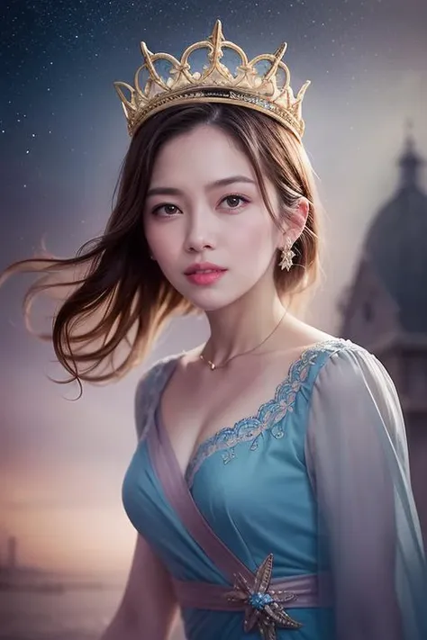 (official art, beautiful and aesthetic:1.2), fractal art:1.3, (zentangle:1.2), (colorful), a photography, HD, photo, woman, beautiful dress ornate, style portrait of a gorgeous female in the style of stefan kostic, realistic, half body shot, sharp focus, 8 k high definition, insanely detailed, intricate, elegant, art by stanley lau and artgerm, abstract background:1.3, extreme blur flames background:1.3, Princess girl, Blue, Pastel, glitter, dramatic, dreamy, pastel, Watercolor, Whimsical, Delicate, seashell crown, Trending on Artstation, Highly detailed, Intricate, Portrait, digital painting, Fantasy theme, Fantasy robes, Fantasy concept art, Fantasy character art, Smug, Teenage girl, perfect body, full body, dreamy, pastel, Watercolor, Whimsical, Delicate, seashell crown masterpiece, 8k, perfect lighting, adult, female, cowboy shot, looking at viewer, cinematic lighting, Fawn, art by guillermo del toro, (photographed on a Canon EOS R8, 50mm, F1.2, (3/4 body:1.2), dramatic, vibrant)
<lora:dollyMixGirl_V1:0.6>