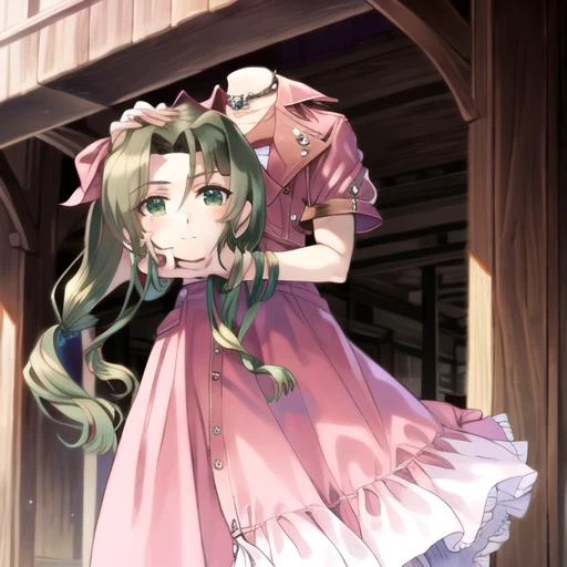 (masterpiece, official art), dullahan, corneo_aerith, 1girl, solo, <lora:dullahan-10_v2:1>