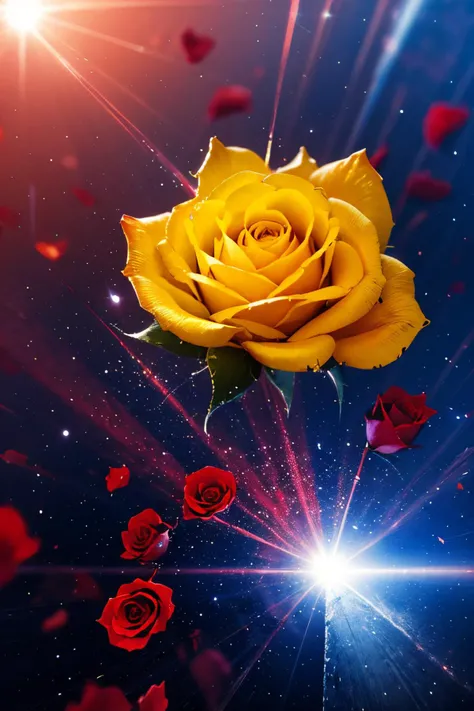 (Realistic:1.5) EdobLandscapeAlpha , yellow rose, aircraft, acrylic paint (medium), nature, blue rose, thorns, lens flare, reflection, explosion, sunlight, <lora:EdobLandscapeAlpha_v1.0:0.8>