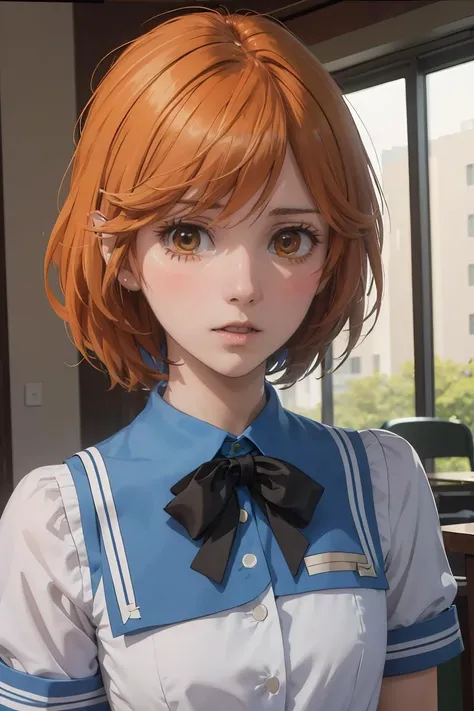 (masterpiece, best quality), 1girl, <lora:corda_kanade_v1.0b:0.8> corda kanade, school uniform, bowtie
