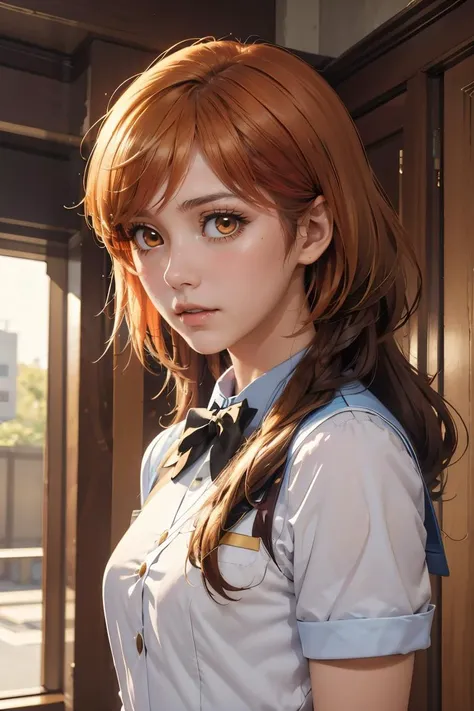 (masterpiece, best quality), 1girl, <lora:corda_kanade_v1.0b:0.8> corda kanade, school uniform, bowtie