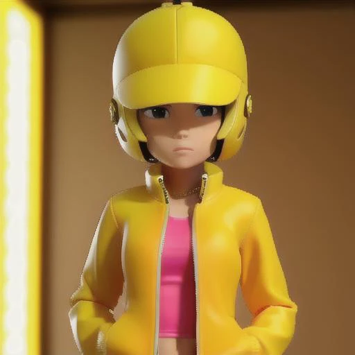 girl , <lora:getaifnaf:1>,yellow jacket