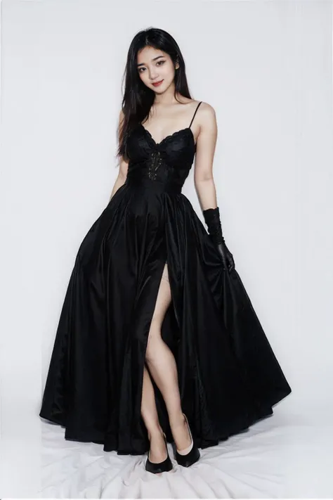 ((full body:1.2)), masterpiece, best quality, 1girl, solo, sexy pose, pensive woman, voluminous dress, intricate lace, embroidered gloves, curled hairdo, pale skin, minimal makeup, tender smile, dainty neckline, nostalgic atmosphere, still life, ((pure white background)), 
 <lora:VietnameseDollLikeness-v1.0:0.5>,
 <lora:InstantPhotoX3:0.7>, (masterpiece,best quality:1.5)
