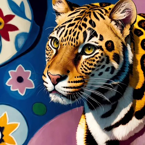 Chagall, portrait, leopard