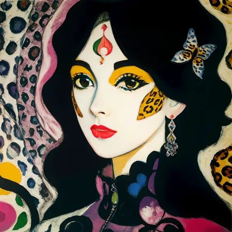 Chagall, portrait, leopard