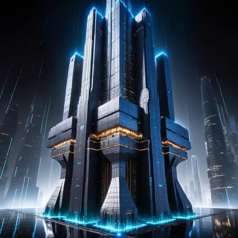 troncore, an ultra-detailed intricate megastructure towering over the megacity below, masterpiece, <lora:EnvyTroncoreXL01:0.8>
