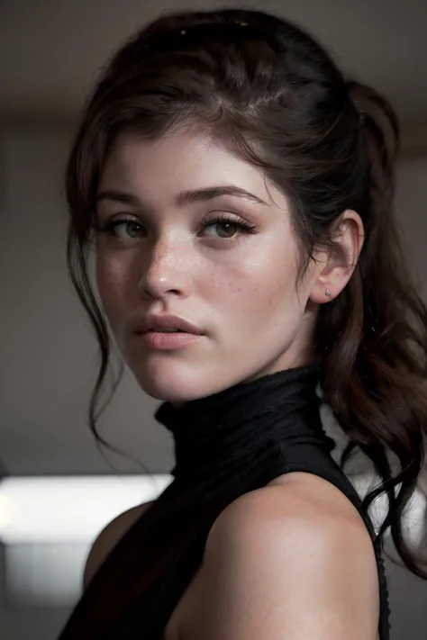 A stunning intricate full color portrait of gemmaArt1, wearing a black turtleneck, epic character composition, by ilya kuvshinov, alessio albi, nina masic, sharp focus, natural lighting, subsurface scattering, f2, 35mm