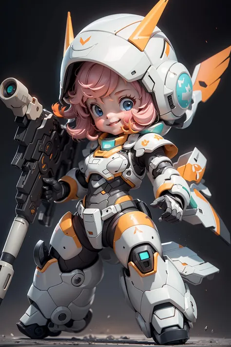BJ_cute_Mecha,One boy,一人in,Looking_in_Audience,green_eye,Holding,Are standing,full_body,arms,pink_hair,wing,Little,Holding_arms,armor,gun,Hello,blush_Stickers,Helmet,Holding_gun,force_armor,
Professional lighting,Strong contrast,High level of detail,highest quality,masterpiece,White Background,
