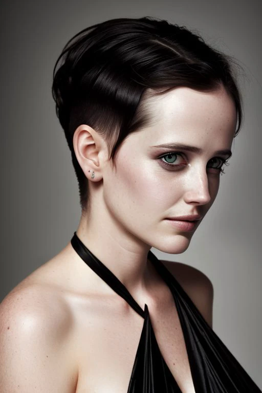 (CR-3vaGr33n-jjonahjameson:0.99), full color portrait of woman, (oiled shiny skin:1.0), (slick undercut hair:1.0),
masterpiece, best quality, sharp focus, 8k highres, ultra-detailed, rim light, (grey background:1.0),