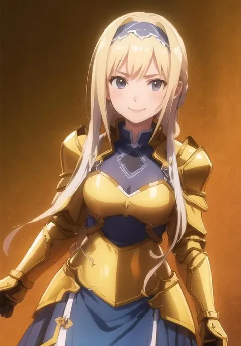 <lora:Alice_Zuberg:0.8>, Alice_Zuberg, solo, smile, golden armor, (seductive, alluring, charming:1.3), beautiful, (highly detailed, high quality:1.3)