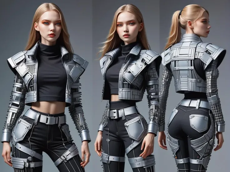 hyper detailed masterpiece, dynamic, awesome quality,DonMCr0wB4rXL hugging lower body clothing, gravitational textile, cyberspace grid pattern,  high-low hem, high waist, beads,,pockets,,collar,,back darts,,belt included  <lora:DonMCr0wB4rXL-000008:1>