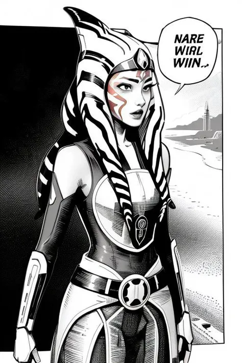 nahidwin, speech bubble, english text, 
close-up, ahsoka_rebels
sepia colour comic illustration, nice style,