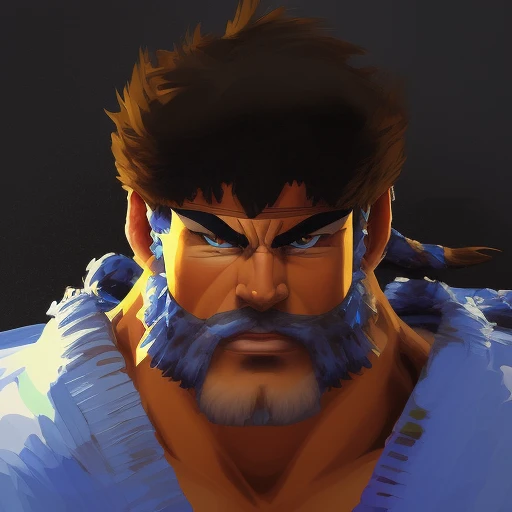 <lora:unfinishedgrace-v2-000004:1> brushfulabstraction style, portrait of ryu street fighter