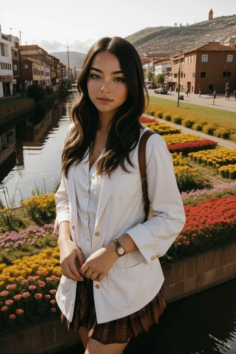 1girl, [ (by Zacharias Martin Aagaard:1.3) | (Clint Cearley:0.9) ], charming Drawing, Scottish flower field and city, stylized, landscape of a ([Libreville|Cusco]:1.3) from inside of a Canal, it is very Tremendous and Dumb, Golden ratio, at Dusk, Dynamic, Satisfying, Abstract Illusionism, Warm lighting, 80mm, triadic colors, Mandala, sloppy strokes, Best quality, unreal engine