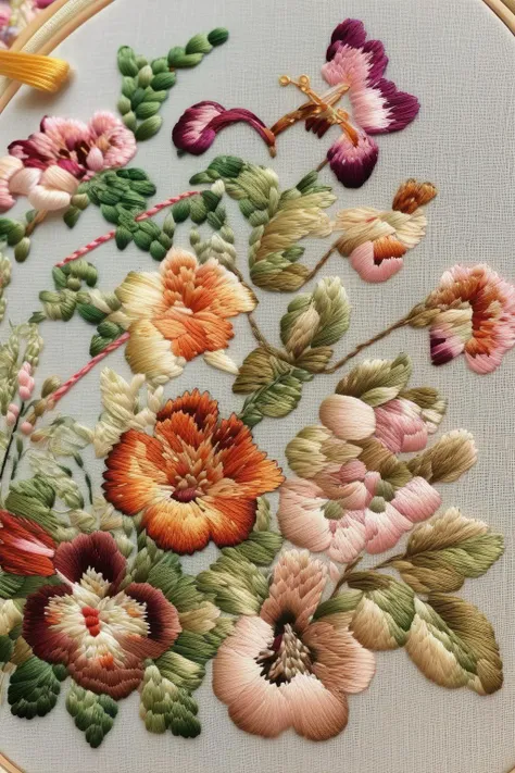 <lora:Needlepoint:1>Needlepoint - Detailed image showing the process of cross-stitch embroidery