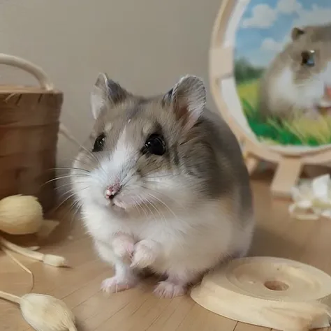 cute, 1girl, hamster, inpaint