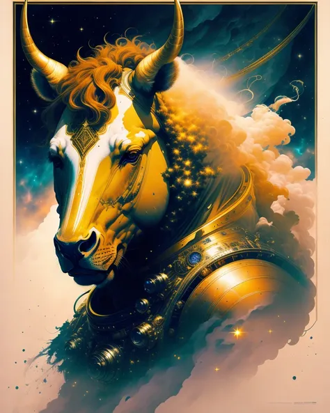 space cowboy astronaut with bull, ethereal background, abstract beauty, explosive volumetric smoke,approaching perfection, pure form, golden ratio, minimalistic, unfinished, concept art, symmetrical, by Carne Griffiths and Wadim Kashin, perfect eyes, intricate details, 8k post production, high resolution, hyperdetailed,, , sf, intricate artwork masterpiece, ominous, matte painting poster, golden ratio, trending on cgsociety, intricate, epic, trending on artstation, by artgerm, h. r. giger and beksinski,