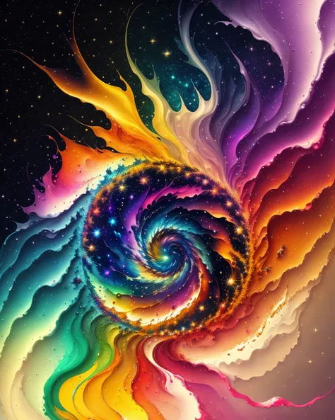 paint splatter fusion earth, galaxy, wolf, fusion, colorful, splatter, distorted, fusion, 8k,high resolution, dreamy,
