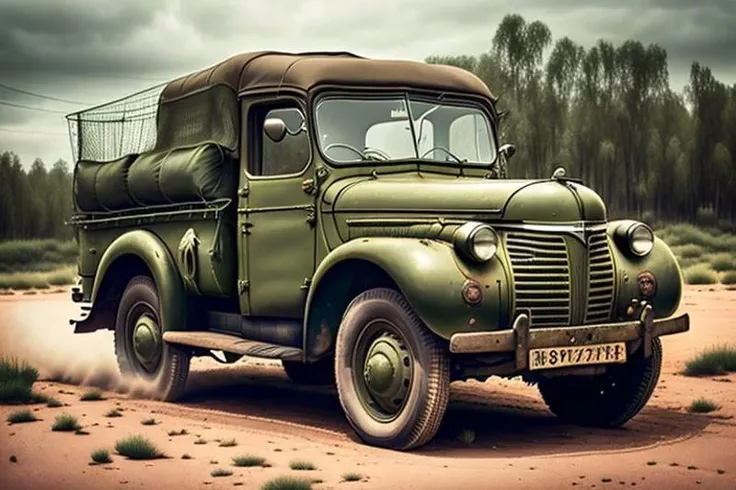 car, 1940 Russian GAZ_69, army vehicle