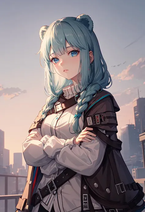 (safe:1.10), best quality, masterpiece, highres, solo, (istina_arknights:1.10), crossed arms, cowboy shot, looking at viewer, 31 <lora:istina_arknights:0.80>