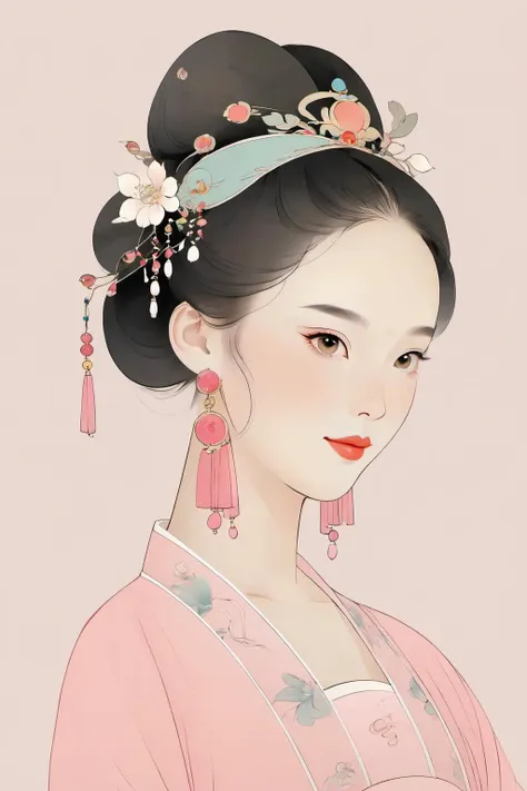 国画古风手绘美女｜极简淡雅 ｜工笔画 Chinese painting ancient style hand-painted beauty|minimalist and elegant|fine brush painting