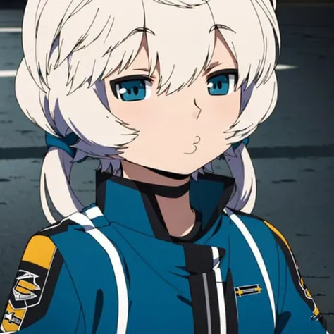 masterpiece, best quality, ultra detail, simple background, light green twintails,
solo, upper body, looking at viewer, (closed mouth),
<lora:=3=:0.9>,