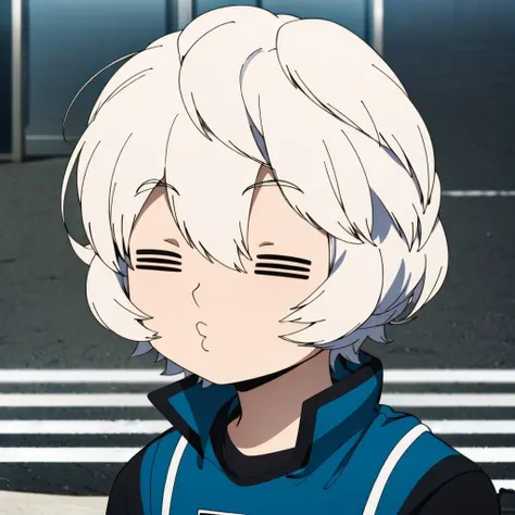 masterpiece, best quality, ultra detail, simple background, green french braid,
solo, upper body, looking at viewer, (closed mouth), closed eyes, 
 <lora:=3=:0.9>,
