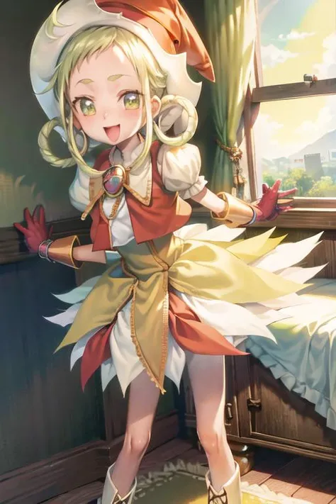 ojaskmmkmgc, standing, smile, bedroom <lora:asuka-momoko-witch:1>