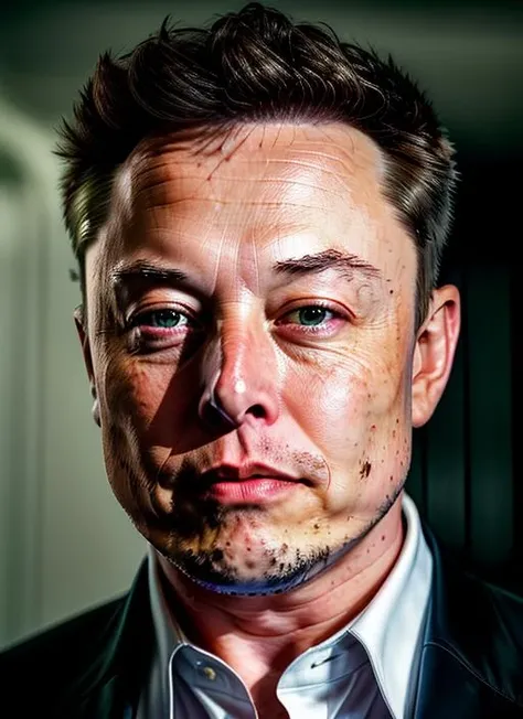 (masterpiece, best quality, awards winner) close up portrait Elon Musk wearing a black official suit, epic character composition, by ilya kuvshinov, alessio albi, nina masic, sharp focus, natural lighting, subsurface scattering, f2, 35mm, film grain, <lora:Name:0.85>