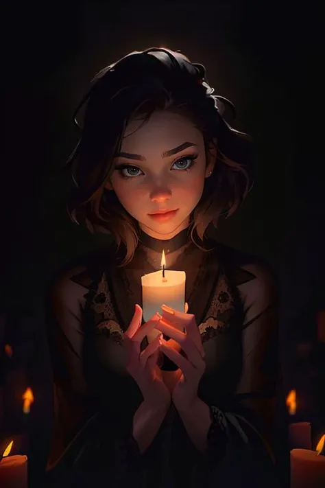 DEN_lani_lane,
(in a dark room in (pitch black:1.2) amongst a (candle light vigil:1.2), (candles:1.1), (candle light:1.1), (pitch black room:1.2), (darkness:1.1), wearing a (sheer robe:1.1), robe, sheer, (lots of candles:1.2):1.2),
bokeh, f1.4, 40mm, photorealistic, raw, 8k, textured skin, skin pores, intricate details  <lora:epi_noiseoffset2:1>, epiCRealism