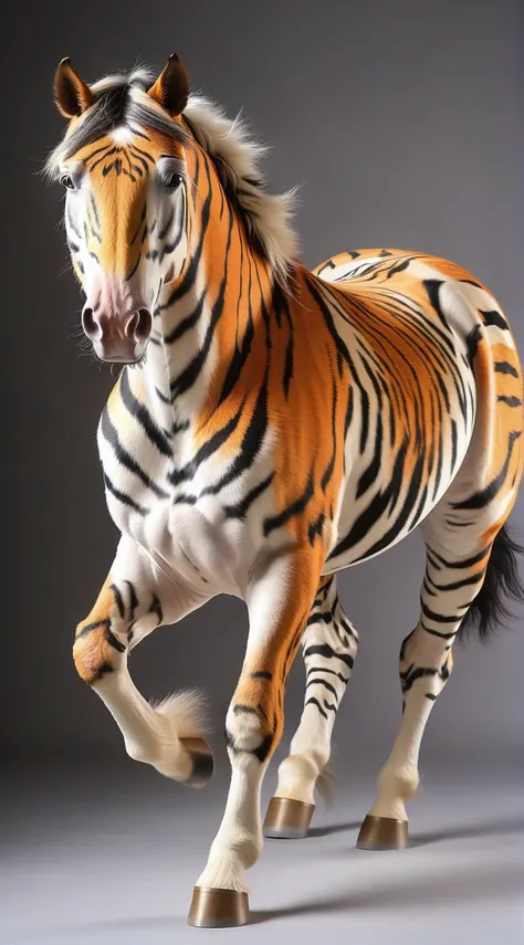 wanap a a running horse covered with tiger fur <lora:wanapi:1>