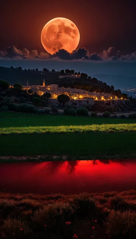 8k dlsr photo, breathtking Arta-Mallorca by Guido Borelli . red moon, epic, breathtaking, powerful scene, shaky camera, contrast and details, insanely detailed, insanely detailed, hyperrealistic, dramatic shadows, ultra hd, realistic, vivid colors, perfect composition, soft natural volumetric cinematic lighting, amazing shadows, masterpiece by Gregory Crewdson