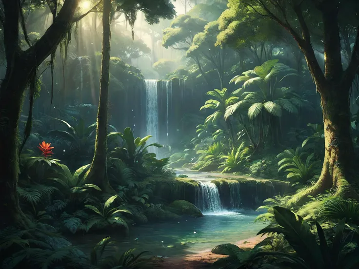 The tropical forest, filled with bird life, dappled light, waterfall, highly detailed,
<lora:RMSDXL_Enhance:0.45>,
<lora:add-detail-xl:0.8>,
<lora:RMSDXL_Darkness_Cinema:0.5>,
<lora:RMSDXL_Creative:0.35>,
<lora:Retro_Illustration:0.4>,
<lora:sdxlInkPunkStyle v01:0.6>