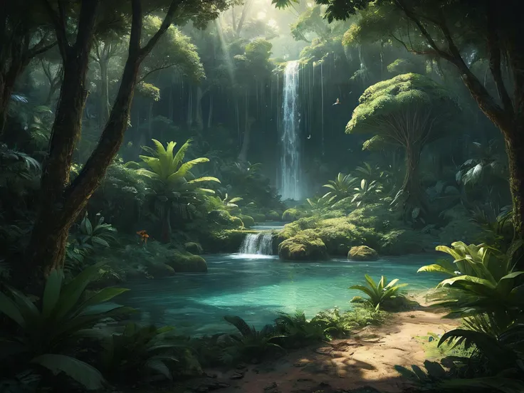 The tropical forest, filled with bird life, dappled light, waterfall, highly detailed,
<lora:RMSDXL_Enhance:0.45>,
<lora:add-detail-xl:0.8>,
<lora:RMSDXL_Darkness_Cinema:0.5>,
<lora:RMSDXL_Creative:0.35>,
<lora:Retro_Illustration:0.4>,
<lora:sdxlInkPunkStyle v01:0.6>