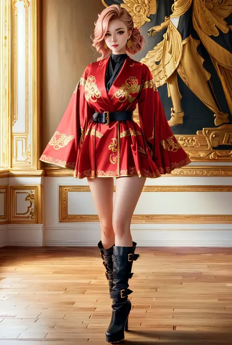 t1g3rr0b3, long sleeves, belt, thigh boots, red robe, high heel boots, <lora:Ðдежда ÑелковÑй Ñ
Ð°Ð»Ð°Ñ Ð¸ Ñапоги на вÑÑоком каблÑке(t1g3rr0b3, long sleeves, belt, thigh boots, red robe, high heel boots,):0.7>,nicole demara,green eyes,big breasts,hair ribbon,hairclip,earrings,<lora:ÐÐ¸ÐºÐ¾Ð»Ñ ZZZ(nicole demara,green eyes,big breasts,hair ribbon,hairclip,earrings(Ñм одеждÑ):0.7>, (((masterpiece))), (((best quality))), (((illustration))), (((finely detail))), ((extremely detailed cg unity 8k wallpaper, highres)), (beautiful detailed face and eyes and hair:1.1), (an extremely delicate and beautiful girl:1.2), ultra-detailed, ultra high res, high quality, 4K, extreamly delicate and beautiful, full_body, standing, in full growth, hourglass waist