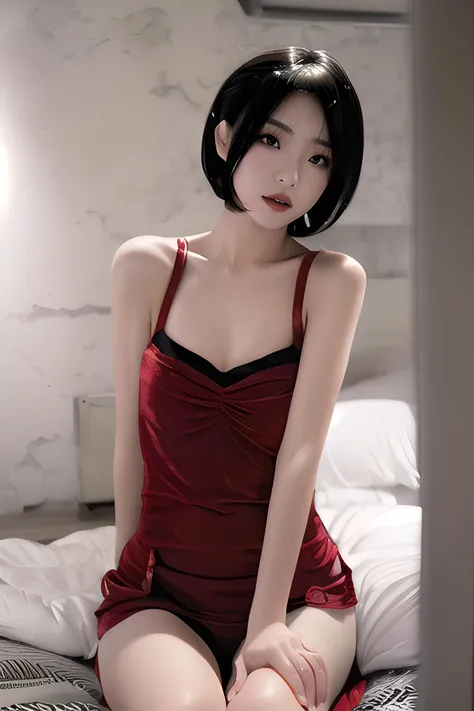 (8K HDR photorealistic pic), Betty Boop, short, althetic, curvy lady, ((tight little red dress)), dark eyebrows, black lipstick, (hoop earrings), dark eyeshadow, black lipstick, curvy, busty, (curly short black hair), shortstack, (retroussé breasts), darling figure, (supple pouting breasts), firm thighs, hourglass figure, kerchief, big brown eyes, dancing seductively