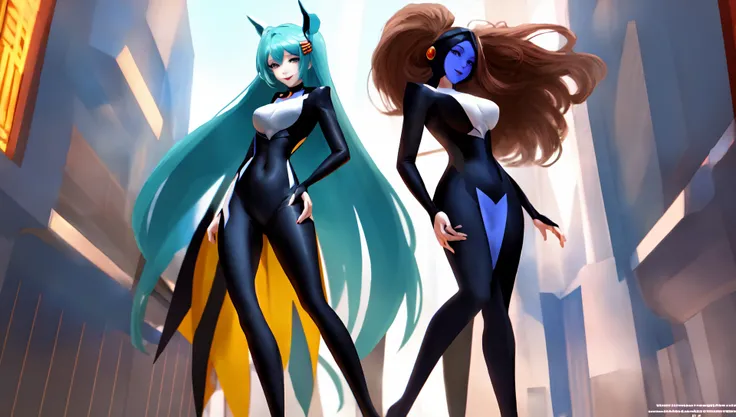 Anime, (vibrant Colors:1), Pretty Woman, looks to the horizon, hands on her hips, showing off fine make up skin and gleaming eyes, medium shot., mid-shot, (crazy eyes:1) (crazy smile:1) (wlop:1) <lora:johnsondesuv15-320-e1:0.6> <lora:crazyExpressions:1> <lora:wlopStyleLora_30Epochs:0.6>
