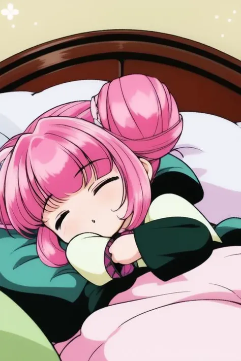 1girl, from behind, looking at viewer, huge ass, black trousers, on all fours, pink hair with green hair tips