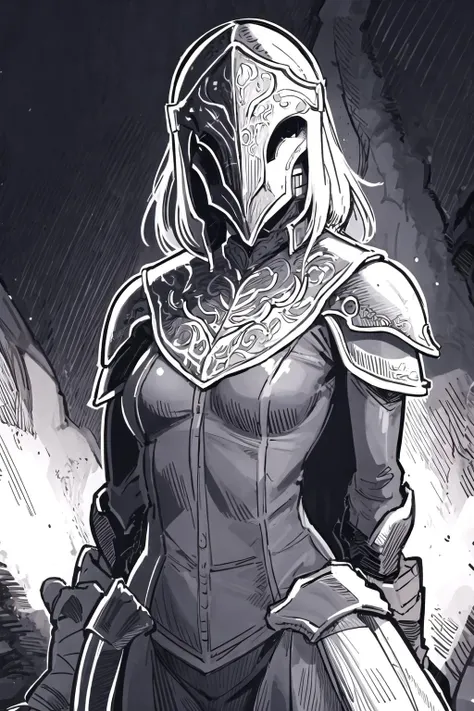 woman, standing, detailed,hands on the chest, arms behind back, helm, night,Yuria_of_Londor, <lora:Yuria_of_Londor:0.8>