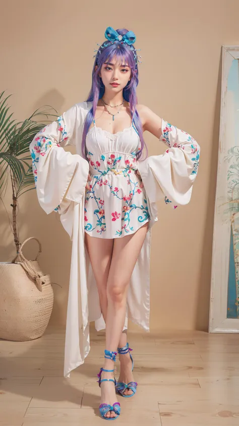 Best quality, masterpiece, ultra high res, (photorealistic:1.4), 1girl, retrowave, full body,long hair, colored hair,  <lora:Fxifu:0.5> ,<lora:sweetLolita_REG:0.3>,  <lora:LiquidClothesV1fixed:0.3>,