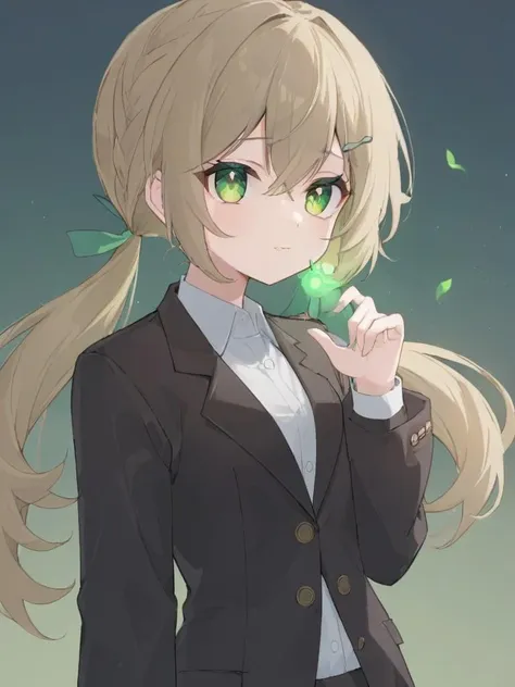 <lora:xl_ééæµè¯0.6æ­£å+å¤ç´ æ-000014:0.9>,qingque girl,low twintails,green eyes,light brown hair,blazer,