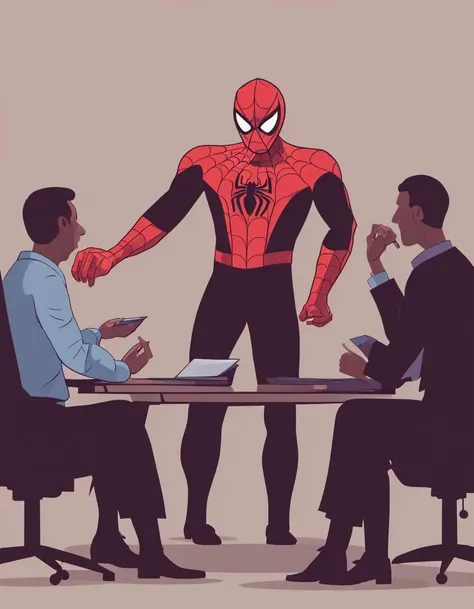 corporate_design spiderman in a meeting <lora:Flat_Corporate_Style-000008:1>
