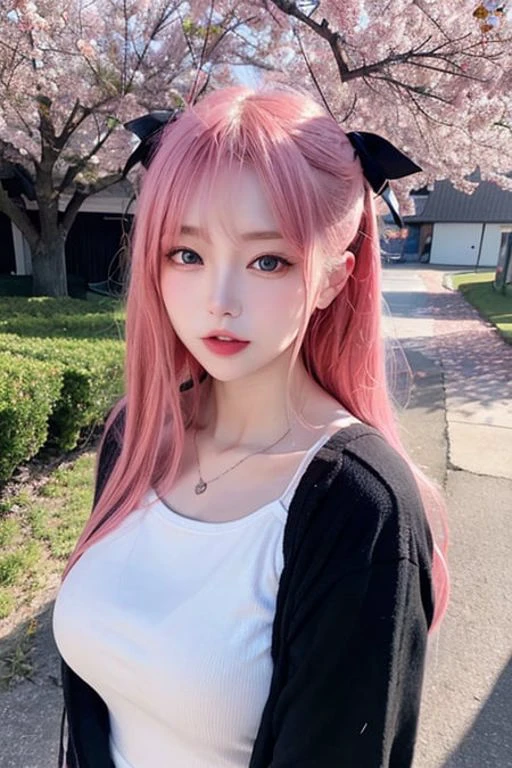 <lora:nakanoNinoInThe_v10:0.5>,nakano nino, (detailed clothes features), <lora:koreanDollLikeness_v10:0.2>, <lora:taiwanDollLikeness_v10:0.2>, ulzzang-6500-v1.1, pureerosface_v1, best quality, masterpiece, illustration, HDR, 8k resolution, (realistic, photo-realistic:1.37), amazing, finely detail, masterpiece, best quality, incredibly absurdres, huge filesize, ultra-detailed, highres, extremely detailed CG unity 8k wallpaper, physically-based rendering, beautiful detailed girl, extremely detailed eyes and face, beautiful detailed eyes, ray tracing, solo, korean, upper body, young girl, blunt_bangs, long_hair, ahoge, small breasts, papilla, upturned nipples, (small nipple), pink nipples, reflection light, god rays, front light, outdoors, bangs, gravel road, petals floating in the wind, floating sakura, river, willow, woodle bridge, sakura, sakura tree, backless, tall pan, landscaping, looking at viewer, nsfw, open mouth, heavy breathing, blush, torogao, orgasm, embarrassed, drunk, fucked silly, naughty face, lens 135mm,f1.8 , looking at viewer, sexy pose,