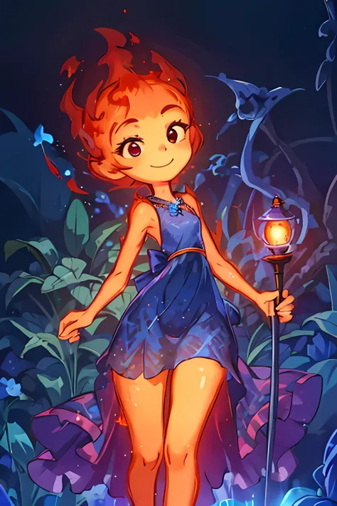 (masterpiece, best quality), depth of field, bokeh, smiling
1girl, <lora:Addams:1.1>, (Ember, girl made of fire, female Ember), (narrow waist), wide hips, flat chest
closeup, metal dress, holding a (blue flame) lantern