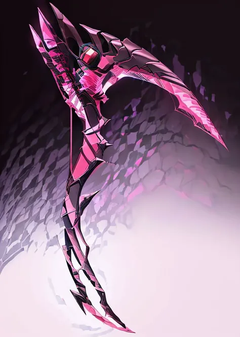 Game Icon Institute,game icon,(neon-pink sickle made of gem00d),wide perspective,reasonable structure,HD,game icon,perfect work (masterpiece, top quality, best quality, official art, beautiful and aesthetic:1.2),(8K, best quality, masterpiece:1.2),(<lora:GameIconResearch_Scythe_Lora:1>),8k,glossy,glowing,<lora:gem00d-000009:0.5>,