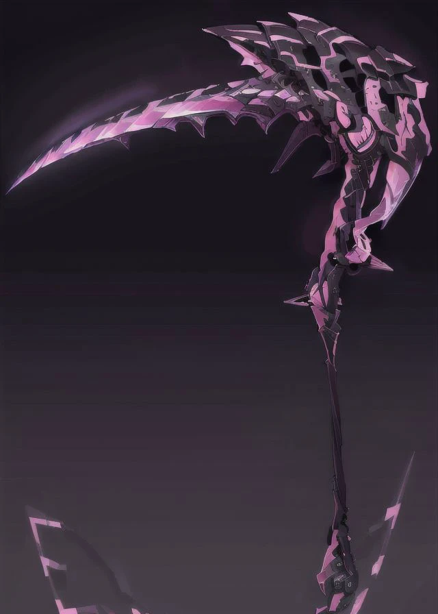 Game Icon Institute,game icon,game icon,(neon-pink sickle made of gem00d|AetherPunkA),wide perspective,reasonable structure,glossy,glowing,8k,HD,perfect work (masterpiece, top quality, best quality, official art, beautiful and aesthetic:1.2),(8K, best quality, masterpiece:1.2),(<lora:GameIconResearch_Scythe_Lora:1>),<lora:gem00d-000009:0.3>,(<lora:AetherPunkAI:0.3> I),