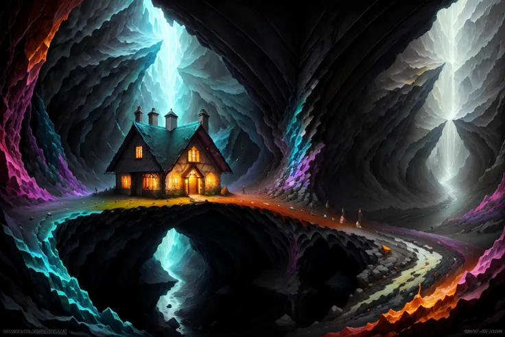 gem00d,, Pastels artwork, landscape of a Cottage, at Overcast, <lora:gem00d-000009:.8>